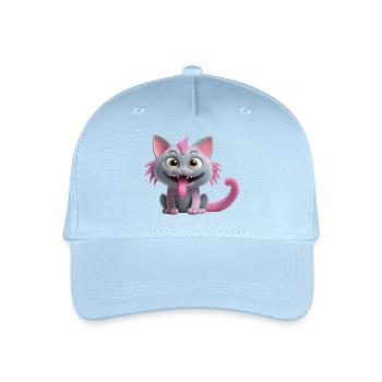 Chat monstre effrayant et mignon - Casquette de baseball bio Enfant - bleu clair - Devant