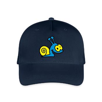 funny snail - 3 - Organic Kids’ Baseball Cap - navy - Front
