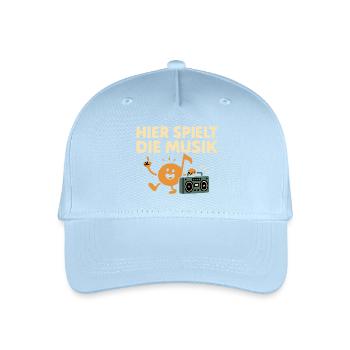 Here The Music Plays - Funny - Organic Kids’ Baseball Cap - light blue - Front
