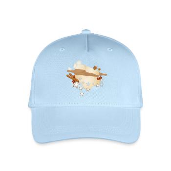 Liebevolles Backmotiv für die Weihnachtszeit - Kinder Bio Basecap - Hellblau - Vorne