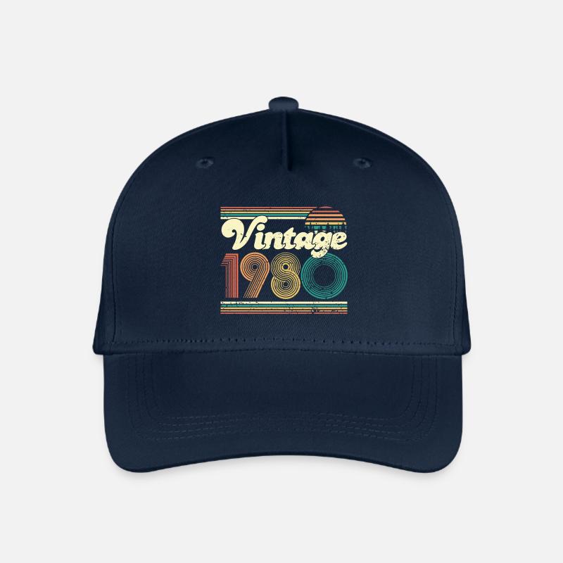 Vintage 1980 40. Geburtstag Vierzig Jahre Geschenk - Kinder Bio Basecap - Navy