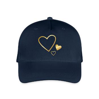 3 Gold Hearts - Organic Kids’ Baseball Cap - navy - Front