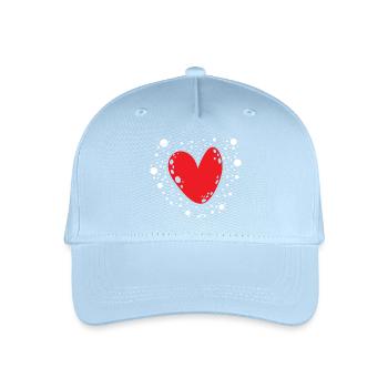 Big Red Heart Cute Valentine Love Symbol Art - Kinder Bio Basecap - Hellblau - Vorne
