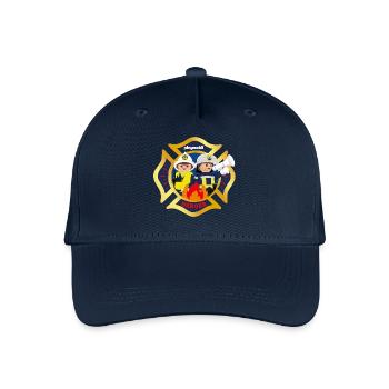 Playmobil Feuerwehr-Emblem Und Feuerwehrmänner - Kinder Bio Basecap - Navy - Vorne