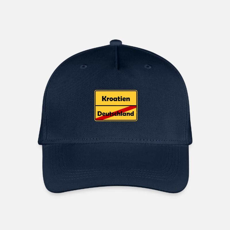 Auswandern nach Kroatien! Ortsschild Desing. - Kinder Bio Basecap - Navy