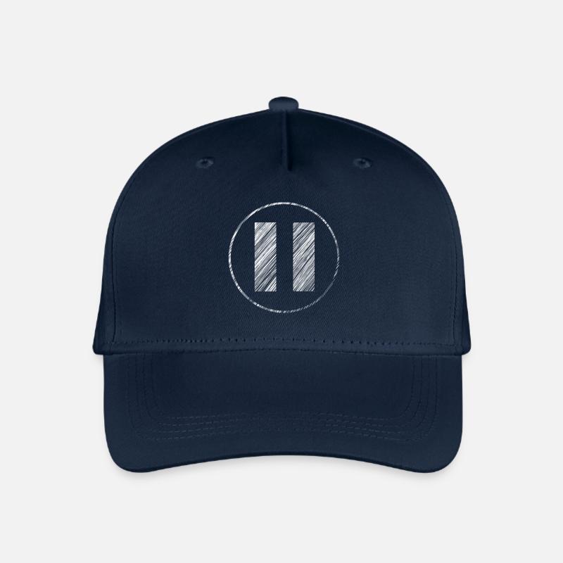 Handgezeichnetes Pause-Symbol im Scribble-Look - Kinder Bio Basecap - Navy