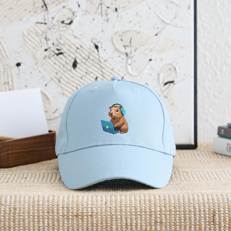 Capybara Programmeur Codeur Ordinateur Casquette de baseball bio Enfant