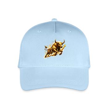 Stier Bulle Aktien Gold golden Wallstreet Geschenk - Kinder Bio Basecap - Hellblau - Vorne