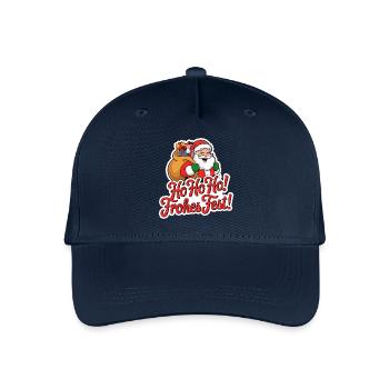 Weihnachtsmann – Ho Ho Ho! Frohes Fest - Kinder Bio Basecap - Navy - Vorne