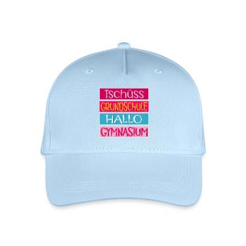TSCHÜSS GRUNDSCHULE HALLO GYMNASIUM SCHULWECHSEL - Kinder Bio Basecap - Hellblau - Vorne