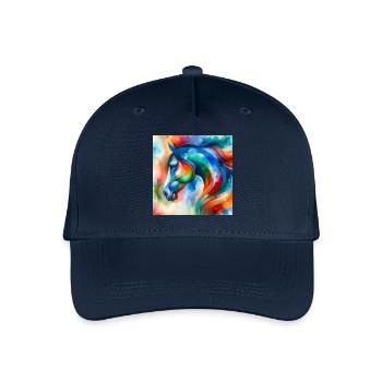 Portrait de cheval abstrait - Casquette de baseball bio Enfant - marine - Devant