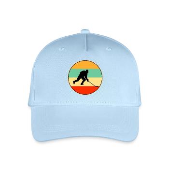 Icey Hockey Retro Sunset Vintage Player Sport Gift - Organic Kids’ Baseball Cap - light blue - Front