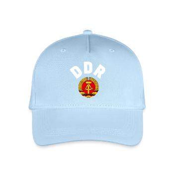 Retro DDR Fußball Shirt, Ostalgie Fan Design - Kinder Bio Basecap - Hellblau - Vorne