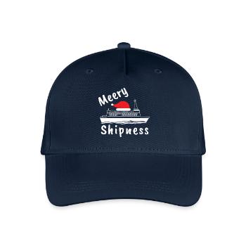 Weihnachten Kreuzfahrtschiff Merry Shiptness - Kinder Bio Basecap - Navy - Vorne