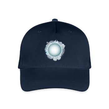maritimer Rahmen mit Seil und Korallenriff Optik - Kinder Bio Basecap - Navy - Vorne