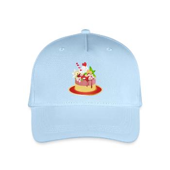 Fruity tartlet – sweet dessert motif - Organic Kids’ Baseball Cap - light blue - Front