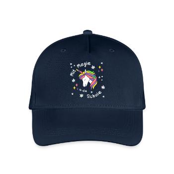 Mit Magie in die Schule - Einhorn - Einschulung - Kinder Bio Basecap - Navy - Vorne