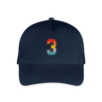 3 ans maillot rétro numéro 3 T-shirt numéro 3 - Casquette de baseball bio Enfant - marine - Devant