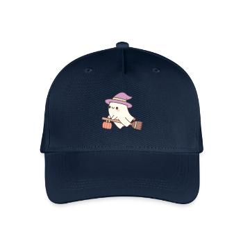 Mignonne sorcière fantôme sur balai volant - Casquette de baseball bio Enfant - marine - Devant