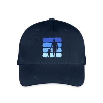 Père avec fils, papa rétro et fils - Casquette de baseball bio Enfant - marine - Devant
