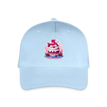 5 year old cake - Organic Kids’ Baseball Cap - light blue - Front