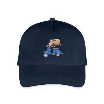 Moped Cartoon Stier - Kinder Bio Basecap - Navy - Vorne