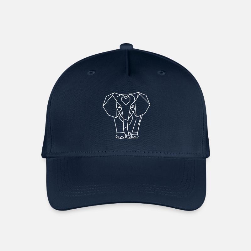 Geometrischer Elefant – Minimalistisch & Stark - Kinder Bio Basecap - Navy