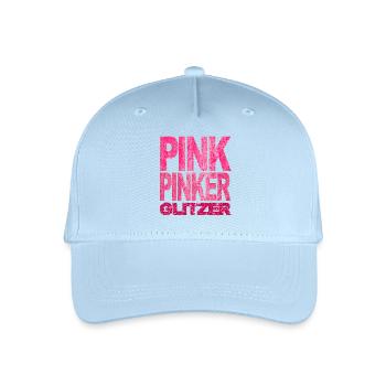 Pink Pinker Glitzer Bling Prinzessin Fashionista - Kinder Bio Basecap - Hellblau - Vorne