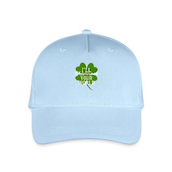 I'll Shamrock Your World Funny St Patricks Day Pun - Organic Kids’ Baseball Cap - light blue - Front