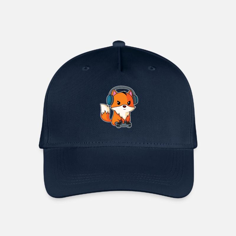 Gaming Fuchs - Spieler Fuchs - Kinder Bio Basecap - Navy
