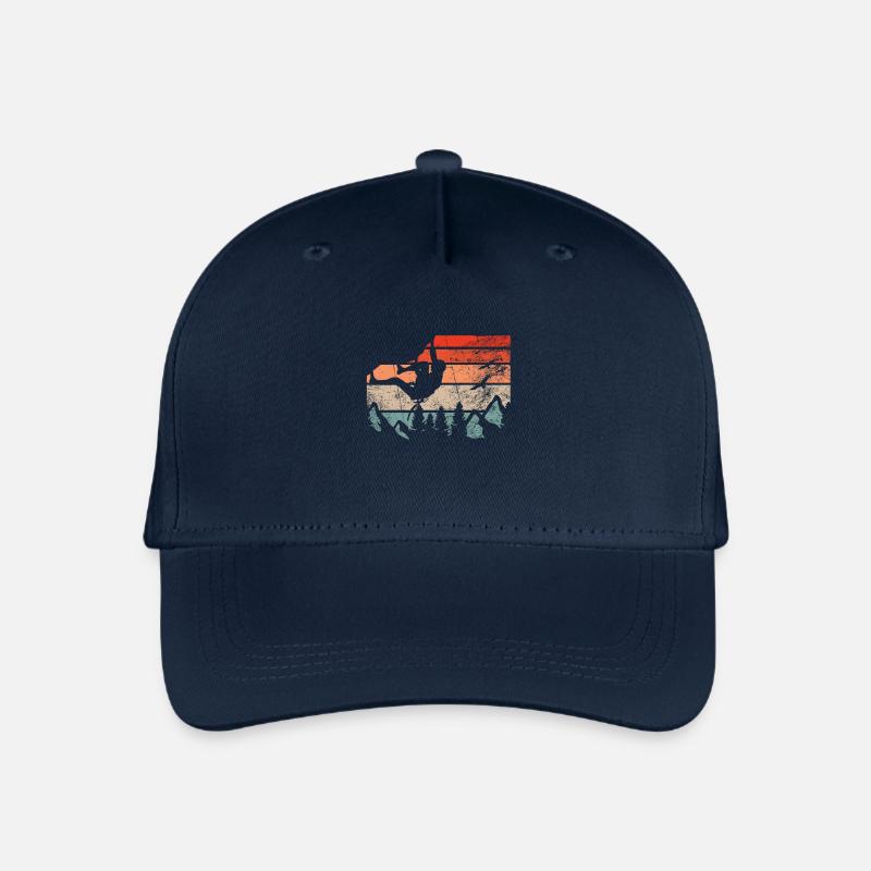Retro Bouldern Klettern Boulderer Boulder - Kinder Bio Basecap - Navy