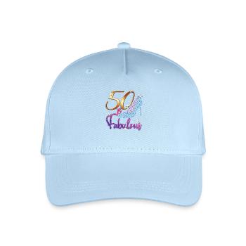 50th Birthday - 50 & Fabulous Turning Fifty Bday - Organic Kids’ Baseball Cap - light blue - Front