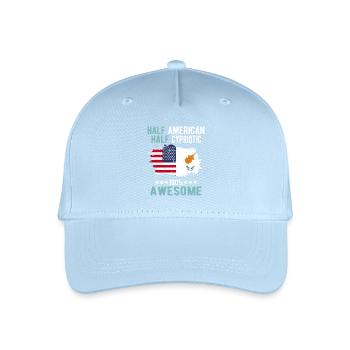 Halb Amerikaner Halb Zyprer - Kinder Bio Basecap - Hellblau - Vorne