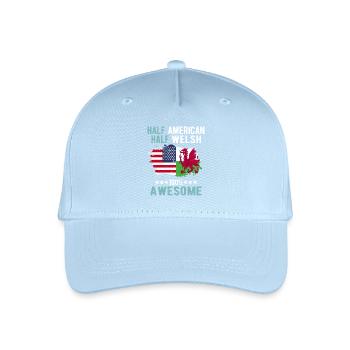 Halb Amerikaner Halb Waliser - Kinder Bio Basecap - Hellblau - Vorne
