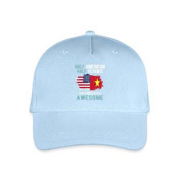 Halb Amerikaner Halb Vietnamese - Kinder Bio Basecap - Hellblau - Vorne