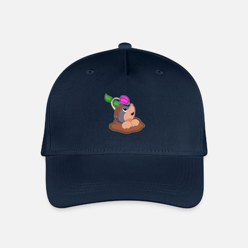 Maulwurf Erde Blume - Kinder Bio Basecap - Navy