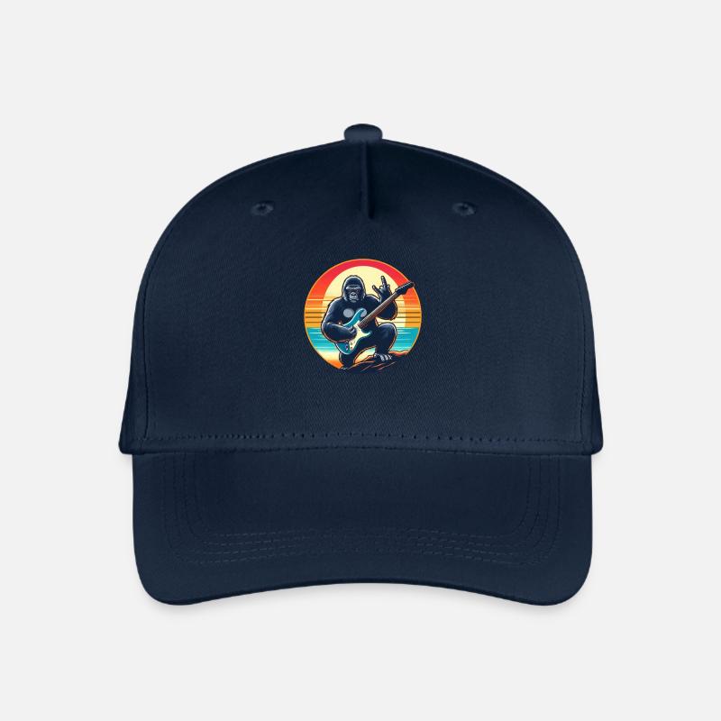 Melodischer Abend: Gorilla-Gitarrist im Sunset - Kinder Bio Basecap - Navy