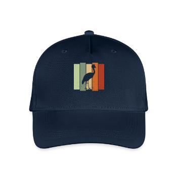 Crowned Crane Retro Birdwatching Bird Watcher - Organic Kids’ Baseball Cap - navy - Front