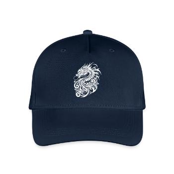 Dragon Tribal Tattoo Kunstvolles minimalistisches Design - Kinder Bio Basecap - Navy - Vorne