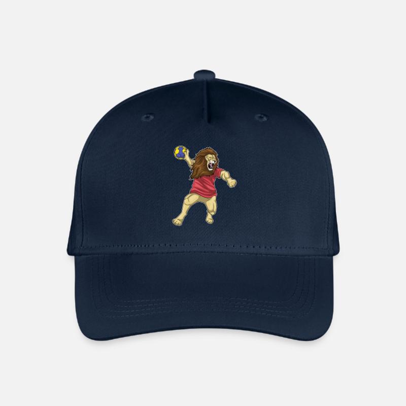 Löwe Handballspieler Handball - Kinder Bio Basecap - Navy