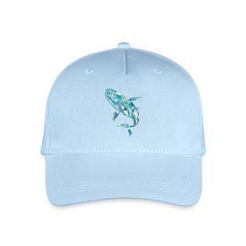Abstract Whale Artwork Geometric Ocean Colors - Organic Kids’ Baseball Cap - light blue - Front