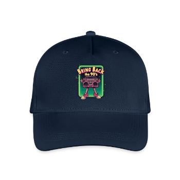 Bring Back the 90's Retro Boombox 90er Jahre - Kinder Bio Basecap - Navy - Vorne