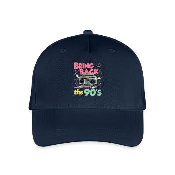 Bring Back the 90's Retro Boombox 90er Jahre - Kinder Bio Basecap - Navy - Vorne