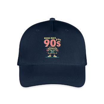 Bring Back the 90's Retro Boombox 90er Jahre - Kinder Bio Basecap - Navy - Vorne