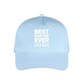 Furz Spruch Furzen Papa Pups Lustige Furz Geschenk - Kinder Bio Basecap - Hellblau - Vorne