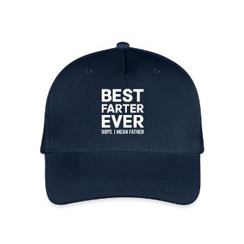 Furz Spruch Furzen Papa Pups Lustige Furz Geschenk - Kinder Bio Basecap - Navy - Vorne