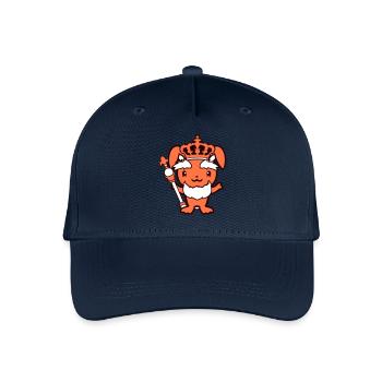 Hase König Krone Alt Szepter Herrscher Anführer - Kinder Bio Basecap - Navy - Vorne