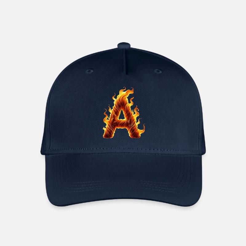 buchstabe a flammen - Kinder Bio Basecap - Navy