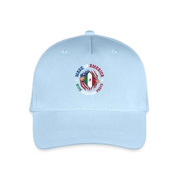 Made In America With Mexican Parts - Organic Kids’ Baseball Cap - light blue - Front