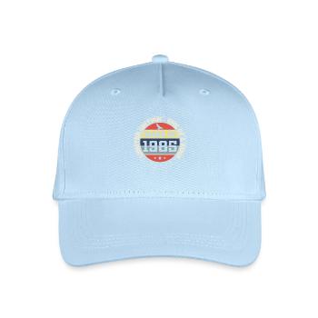 1985 Vintage Retro Geburtstagsgeschenk - Kinder Bio Basecap - Hellblau - Vorne